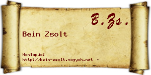 Bein Zsolt névjegykártya